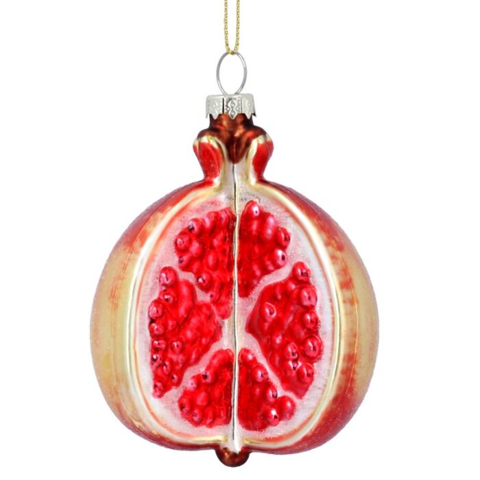 Gisela Graham Glass Orange/Red Pomegranite Decoration